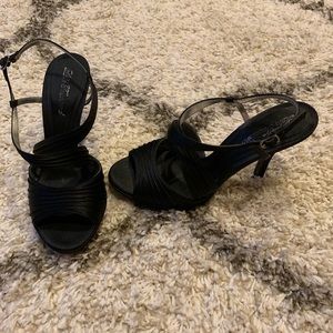 Lulu Townsend Black Satin heel